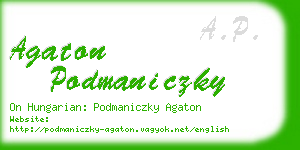 agaton podmaniczky business card